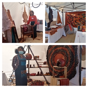 Quelques stands durant le salon du cuir à Antaninarenina. 