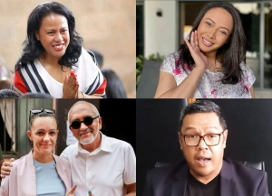 En haut &agrave; gauche, la maire Harilala Ramanantsoa, &agrave; droite, Rinah Rakotomanga. En bas &agrave; gauche, le couple Andriantsitohaina et &agrave; droite Thierry Andriamananony.