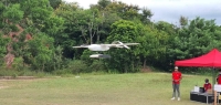 Lors du lancement de la drone à Antetezambaro le 24 mars 2022. 