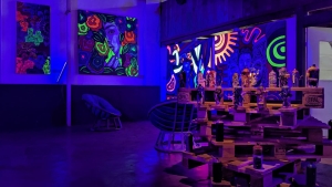 Les toiles et installations de Zongo Bilaky et de Jessi Avila, à la Teinturerie. 