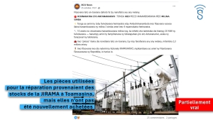 Les pi&egrave;ces pour r&eacute;parer les g&eacute;n&eacute;rateurs de la JIRAMA ont &eacute;t&eacute; achet&eacute;es sur place et ont co&ucirc;t&eacute; 3,3 milliards d&rsquo;ariary ?