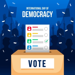 Design plat du fond de la démocratie avec vote