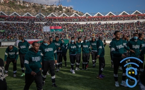 Durant l’inauguration du Stade Barea à Mahamasina.