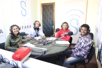 Vonimbato, Tafita, Johary et Safidy lors de l’enregistrement de l’émission Ndao Hilaoeky
