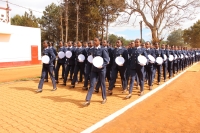 Les 132 nouvelles policières lors de leur sortie de promotion à Antsirabe. 