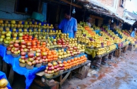 Une région productrice de fruits selon les saisons. Ici, des pommes, des poires et des kakis.