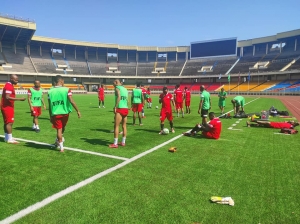 Dernière séance d’entraînement des Barea au Stade des Martyrs Kinshasa ce jour.