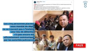 Les cinq manifestants arr&ecirc;t&eacute;s ne sont pas d&eacute;tenus &agrave; Tsiafahy