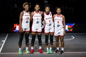 L&#039;équipe féminine de bakte 3X3 malgache à Bongkok.