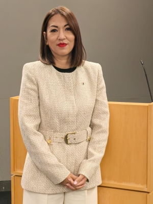 Stéphanie Delmotte, ministre du développement numérique, des postes et des télécommunications.
