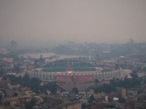 Ici, l’air très pollué d’Antananarivo.