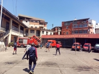 Les sapeurs-pompiers d'Antananarivo lors de leur entraînement quotidien.