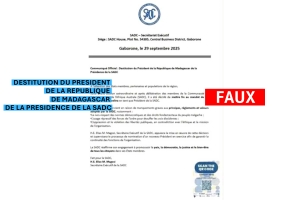 Un faux communiqu&eacute; attribu&eacute; &agrave; la SADC circule sur les r&eacute;seaux sociaux