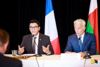 Le président Andry Rajoelina lors de la rencontre avec les représentants du MEDEF à Longchamp Paris.
