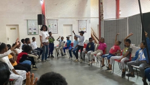 Une partie de Trimobe à l&#039;Alliance française d&#039;Antananarivo 