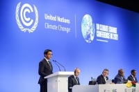 Le président Andry Rajjoelina durant la COP26.