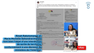 Rinah Rakotomanga et Sahondrarimalala Marie Michelle interdites de sortie du territoire ?