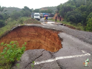 L&#039;état de la route nationale 6 après les fortes pluies 
