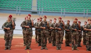 Les militaires français ont fait une répétition au stade Barea aujourd&#039;hui.